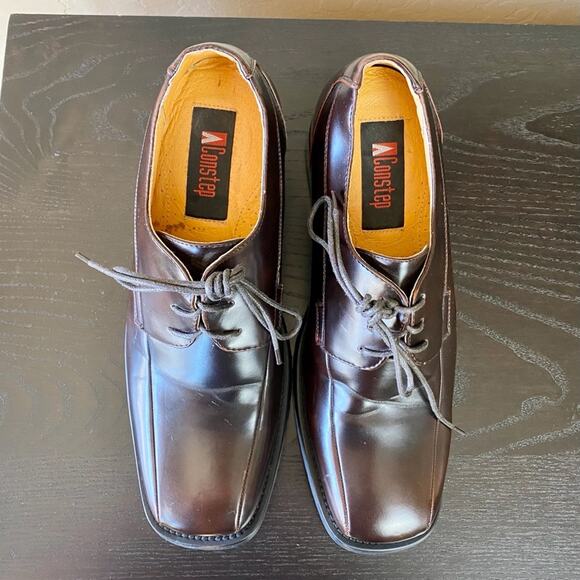 Height Increased Brown Leather Dress Shoes - Picture 6 of 10